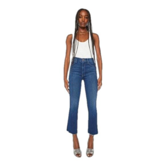 MOTHER Denim The Mid Rise Dazzler Ankle Fray Medium Wash Size 28 NWT MSRP $238 - Picture 7 of 8